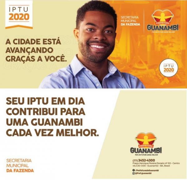 IPTU 2020 | – Prefeitura de Guanambi oferece 10% de desconto para quitação do tributo até 30 de junho.